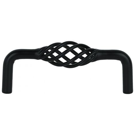 Ouvre&Déco – Poignée de meuble en acier noir – Entraxe 96mm – Largeur 102mm – Hauteur 18mm – Modèle TORSADE pour modernisation meuble (1/3)