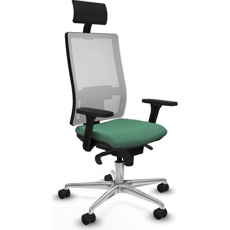 Piqueras y Crespo Chaise de bureau vert émeraude ergonomique (1/3)