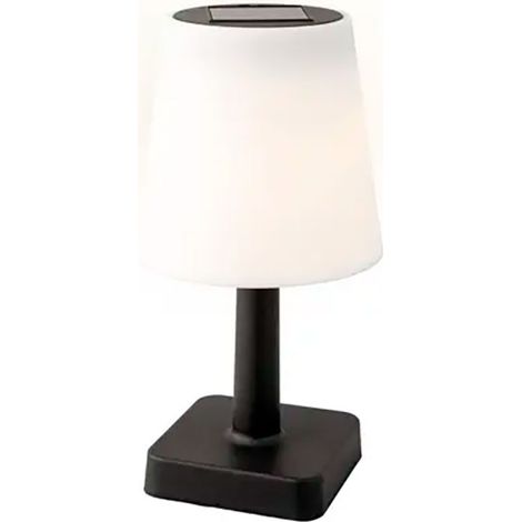 Lampe solaire de table, noire et blanche, 2W, 2700K