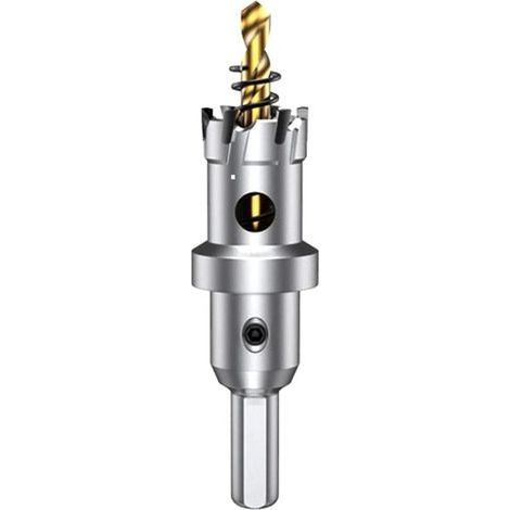 Scie cloche en carbure de tungstène Ulisem 22 mm, foret TCT avec 1 foret pilote revêtu de titane pour acier inoxydable, tôle, métal... (1/4)
