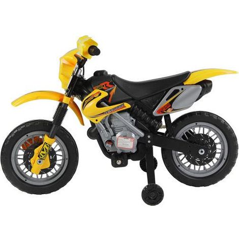 MOTO DA CROSS ELETTRICA PER BAMBINI CON ROTELLE GIALLO (1/5)