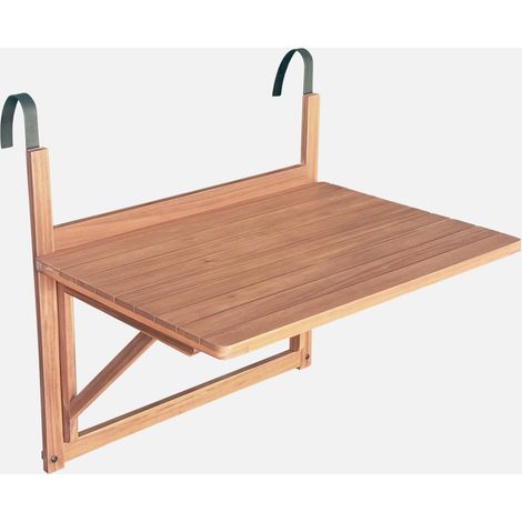 Tavolino in legno di acacia pieghevole rettangolare, 70x50cm
