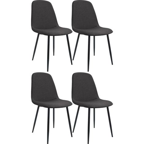 Set di 4 sedie da pranzo Maryam grigio scuro Tessuto