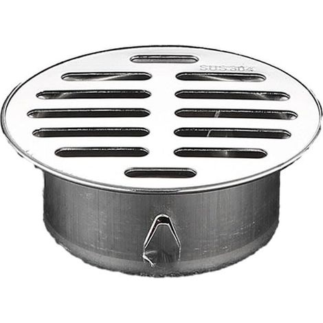 Siphon de sol rond de 83 mm en acier inoxydable, anti-blocage, pour toit extérieur, siphon de sol enfichable avec grand déplacement, pour terrasse extérieure de jardin (1/5)
