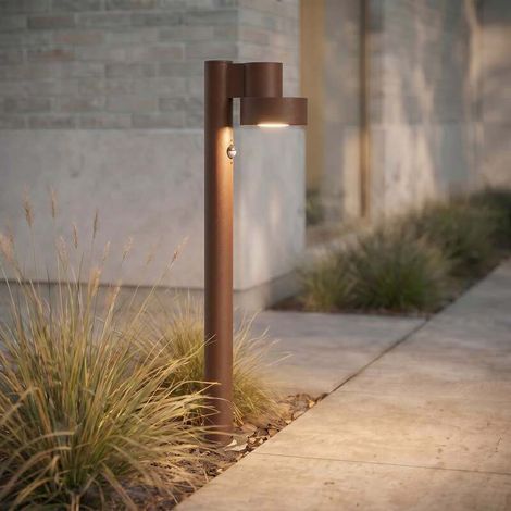 [GEBRAUCHT] B-Ware Lucande Wegeleuchte Elune LED Gartenlampe mit Bewegungsmelder braun 77cm IP44 (1/2)