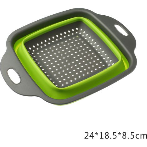 (Petit Vert) Panier à légumes pliable, filtre portable pour fruits et légumes, détachable et pliable (1/5)
