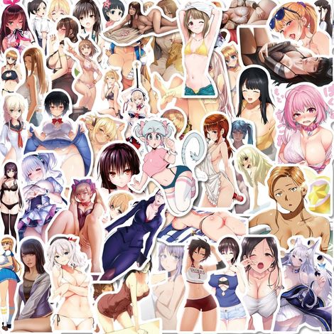 50 Anime-Mädchen-Aufkleber, wasserfeste Etiketten für Handy, Laptop, Wasserflasche, Koffer, Kopfhörer, Skateboard und Auto (1/5)