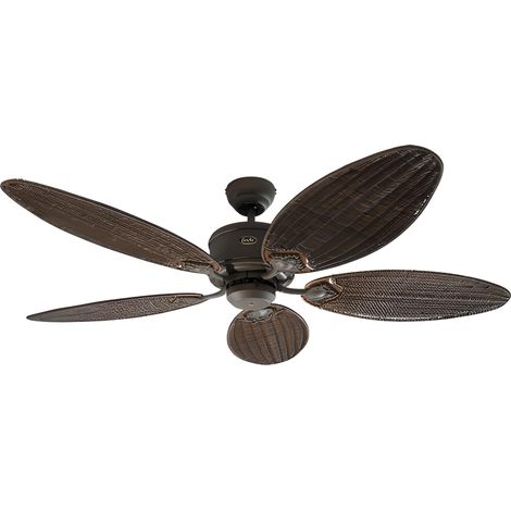 DC Ceiling Fan Eco Elements Brown & Cane