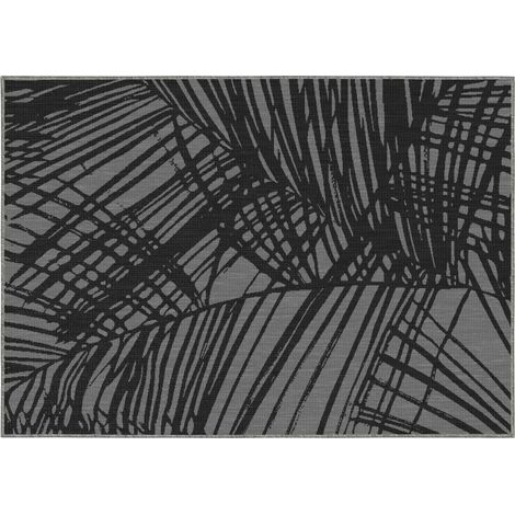Tapis d'extérieur en polypropylène 120 x 170 cm noir