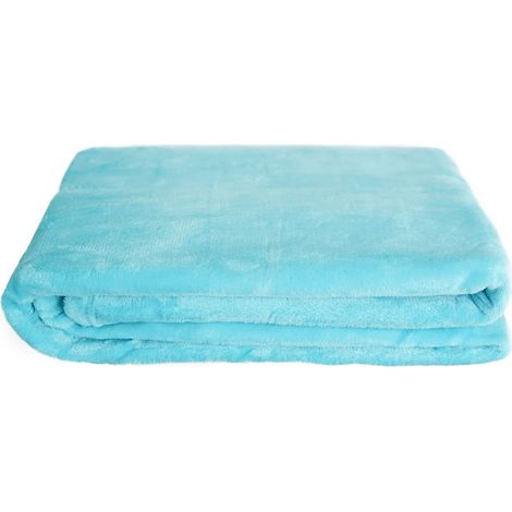 Kuschelige Decke 220x240 cm Fleecedecke Wohndecke aus Polyester Tagesdecke Petrol (1/5)