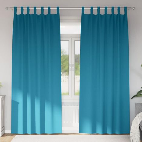Verdunkelungs-Vorhänge mit Ringen 2 pcs Türkis 245 x 140 cm
