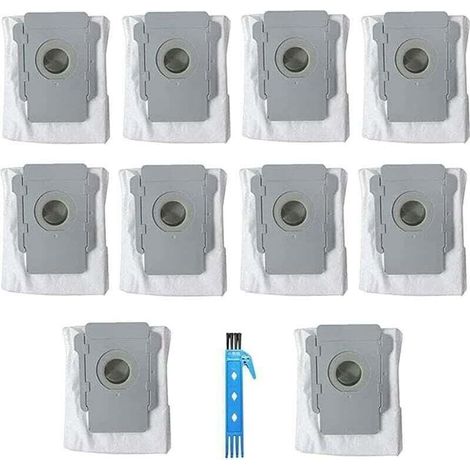 Vtizikl 10 paquets de sacs à ordures accessoires pour iRobot Roomba i7 (7150) i7 + / Plus (7550) S9 + (9550) E5 E6 E7 pièces de rechange