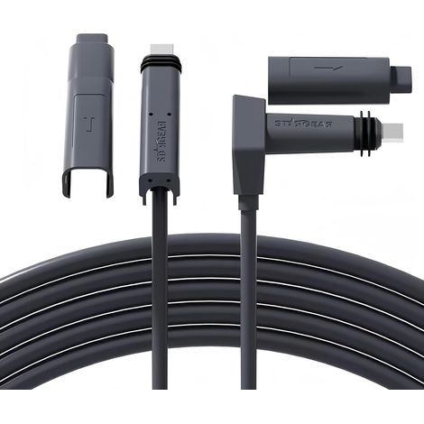 Câble Starlink SPX 75FT/23 Kit satellite rectangulaire V2 Câble de remplacement, extension avec embout anti-poussière Accessoires Starlink Gris étanche VITESSES JUSQU'À 1200 Mbps (1/5)