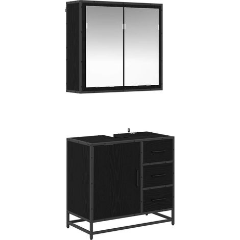 Maison Exclusive - Badezimmermöbel Set 2 pcs Schwarz Eichen-Optik