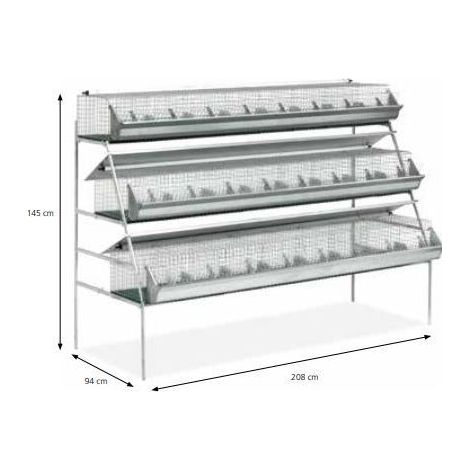 CONIGLIERA INGRASSO A 3 PIANI F PLASTICA