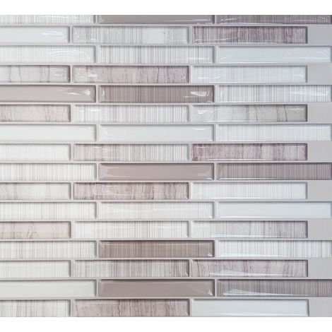 Azulejo adhesivo 3D con listón beige - Access Deco