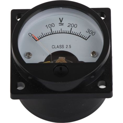 1 Voltmètre rond, mesure CA 0-300 V, précision classe 2,5, diamètre 45 mm, pour tableau électrique industriel ou domestique (1/5)