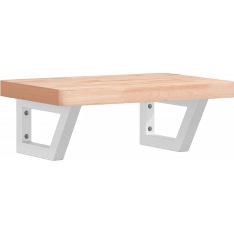 Maison Exclusive - Estante de lavabo de pared de acero y madera m (1/5)
