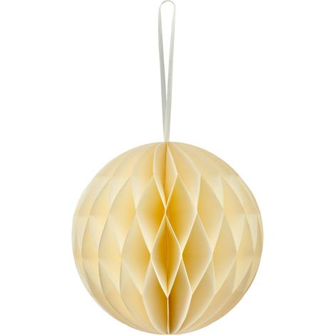 GASPER Weihnachtsanhänger Kugel Naturweiß mit Magnetverschluss Ø 15 cm - Papier