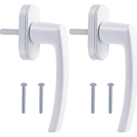 poigne De Fentre En Aluminium En 2 Parties (blanc), Vis Caches, Tige En Mtal, Capuchon En Mtal, Poigne En Aluminium Massif, Finition Miroir. (1/4)