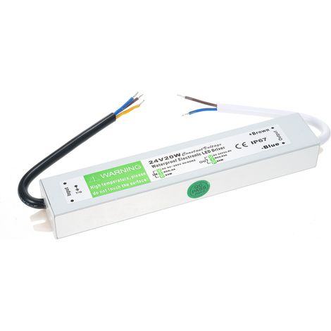 Ortviai Alimentation Étanche IP67 pour LED 24 V – 20 W, Compatible 90–250 V CA, Protection Intégrée