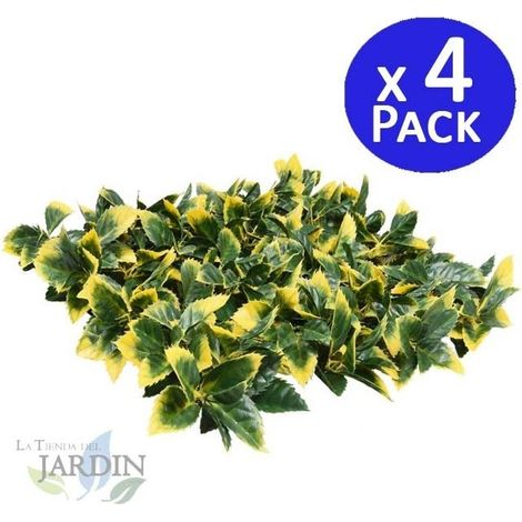 4 Stück Vertikaler Garten Laurel 50x50 cm (1x1m)  Künstliche Pflanze  Wanddekoration für Innen- und Außenbereiche  Vertikale