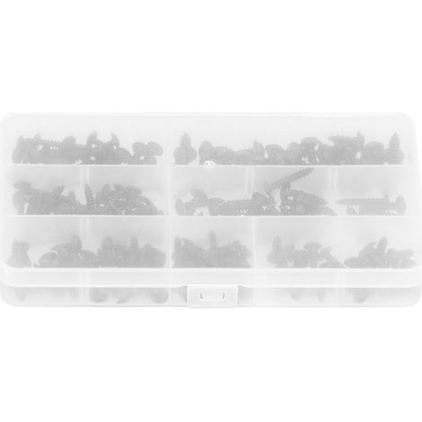 Assortiment de 210 vis à bois cruciformes noires autotaraudeuses pour meubles et équipements électriques (1/5)