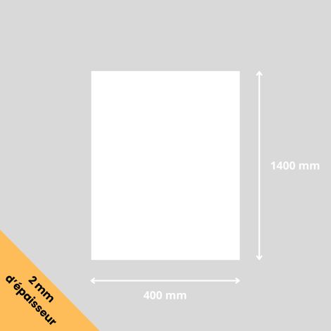 Plaque verre acrylique blanc 2 mm - 40 x 140 cm (400 x 1400 mm) - Verre synthétique - Plaque PMMA XT - Plexiglass