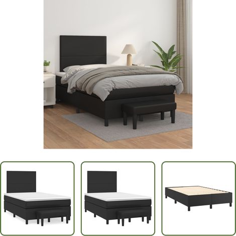 Matratze -  Boxspringbett mit Matratze Schwarz 120x200 cm Kunstleder (1/5)