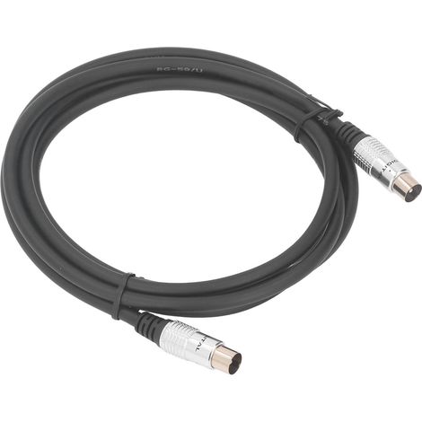 Câble coaxial TV 9,5 mm mâle-mâle pour modems câble, décodeurs et antennes satellite, 2 mètres