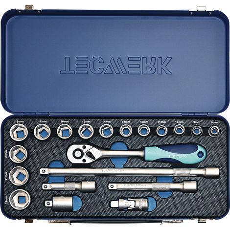 TECWERK Steckschlüsselsatz 20-tlg.3/8 Zoll SW 8-22mm Z.30 6KT TECWERK