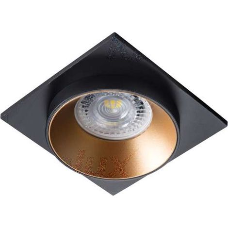 Kanlux – Spot encastré carré en aluminium noir/or – Compatible GU10/MR16 – Diamètre de perçage 68mm – Puissance 35W – Usage intérieur (1/5)