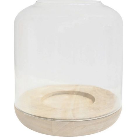 Padstow Tapered Dome Lantern - Whitewash - L20 x W20 x H25.5 cm - Brown