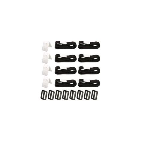 Kit de fixation pour enrouleur de bâche de piscine — Ensemble de 8 pièces (cordes, sangles et attaches) (1/5)