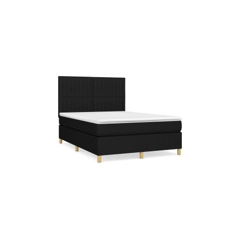 Sommier à lattes de lit avec matelas Noir 140x190 Tissu (1/5)