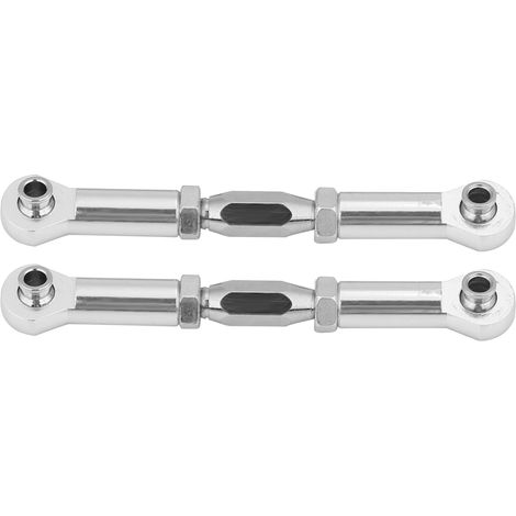 Biellette de direction en alliage d'aluminium usinée CNC - Accessoire de mise à niveau pour voiture RC (Argent) (1/5)