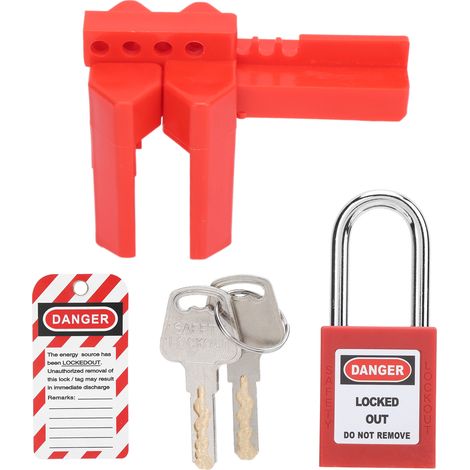Ortviai Kit de Sécurité LOTO avec Cadenas et Étiquette pour Valve Ball Industriel Adjustable PP 38mm