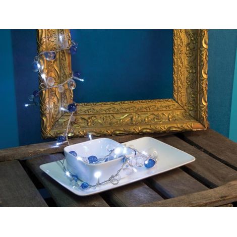 Mini Tablelight Led - 1.5 M - Bleu Océan - 24 Led - Blanc - Piles Non Incluses (1/3)