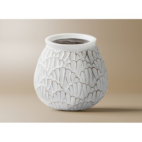 Vase en résine blanche H22 cm CEDRE