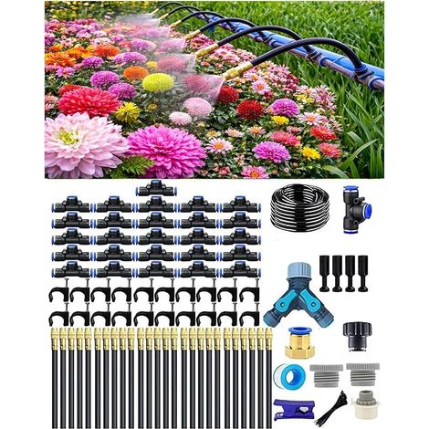 Système d'Irrigation Goutte-à-Goutte, Arrosage Automatique de Jardin, Buse Brumisatrice Réglable 360°, Tête d'Arroseur Rotative à Haut Débit pour Jardin, Terrasse et Plantes en Pot