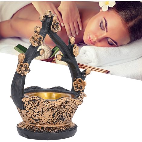 Dekorativer Kerzenhalter aus Kunstharz mit Blumenmuster, Räucherstäbchenhalter, Rauchhalter für Zuhause, Büro, Meditation, 205 g (7,23 oz), 2er-Set (1/5)