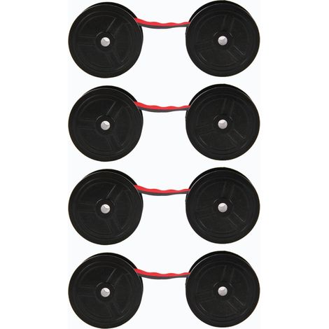 Ruban pour calculatrice/machine à écrire EL-2196BL (lot de 4), longue durée, universel, double bobine, rouge et noir. (1/4)