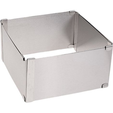 Plaque de cuisson rectangulaire à bords réglables de 8 cm de hauteur, 15 x 15 cm / 28 x 28 cm (1/4)