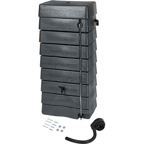 Récupérateur d'eau tonneau forme murale 276 litres anthracite (1/5)