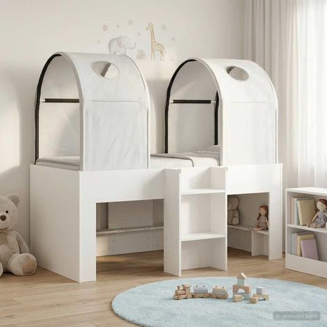 Cama con Túnel 3 uds. Blanco Madera de ingeniería (1/5)