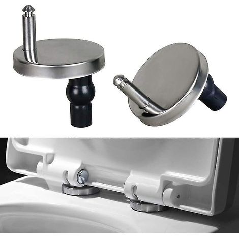 1 paire de charnières pour abattant de WC, fixations pour charnières d'abattant de WC, fixation supérieure, boulon de fixation universel, vis d'expansion, cache-boucle (1/5)