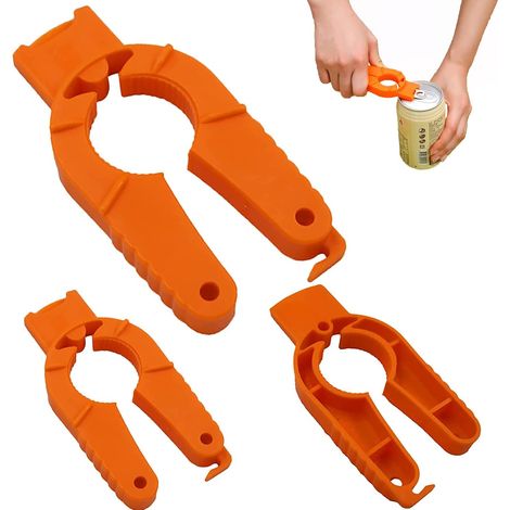 Sollbry Lot de 3 décapsuleurs 3 en 1, ouvre-boîtes, ouvre-bocaux, bouteille d'eau en plastique, à visser pour prise en main des bouteilles, mains faibles, personnes âgées, personnes souffrant d'arthri