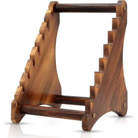 Vitrine en bois pour exposer blocs de couteaux, couteaux fixes, porte-couteaux et séries de couteaux. (1/5)
