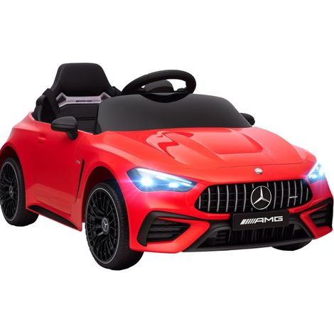 Voiture électrique pour enfant 12V avec télécommande, design inspiré Mercedes, LED, musique, rouge (1/5)
