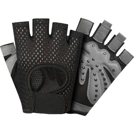Gants De Sport Demi-Doigts En Polyester Antidérapants Pour Vélo Et Musculation - Taille L (1/5)